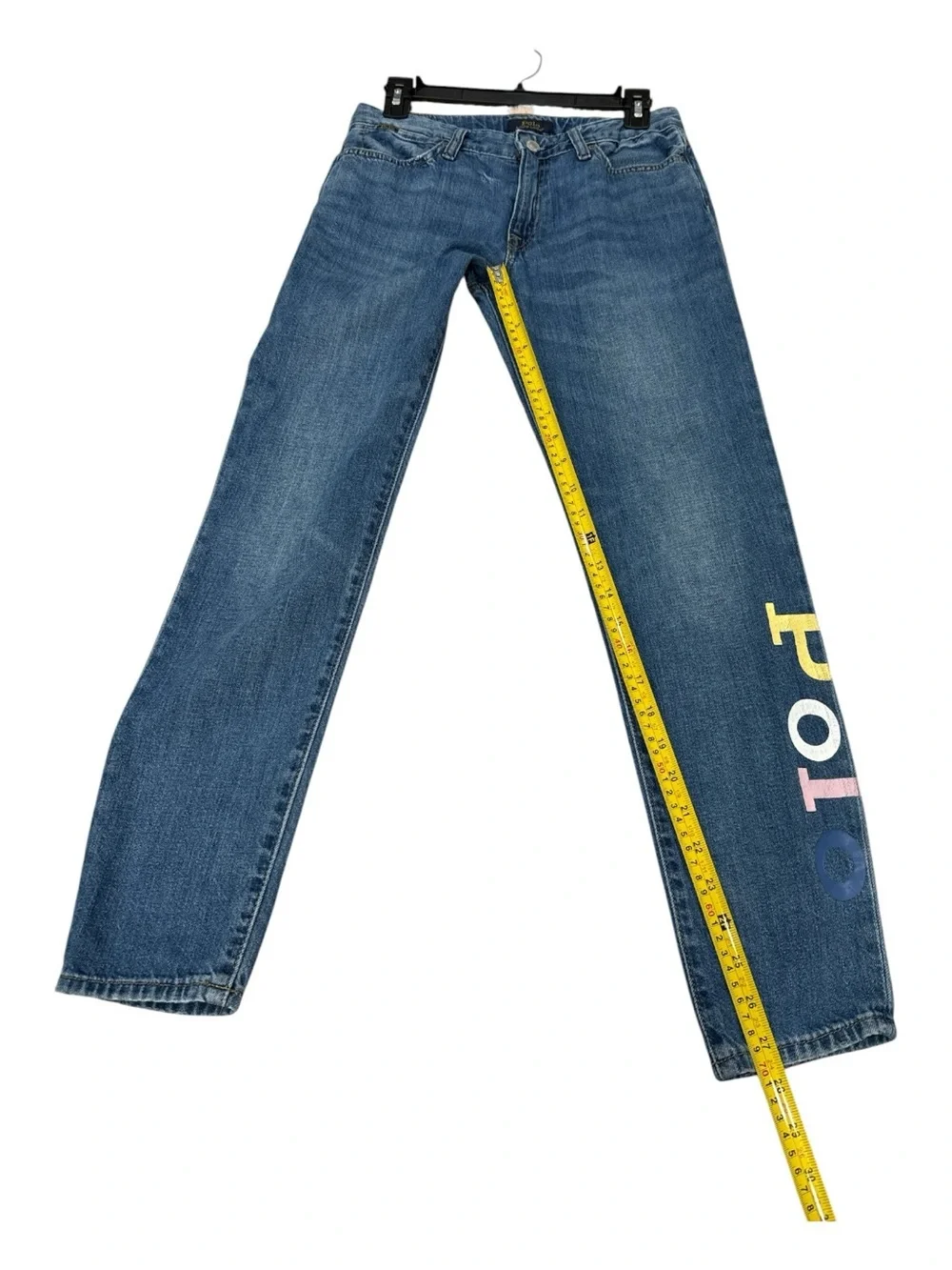 Polo Ralph Lauren Jeans Girl's 16 Astor Slim Boyfriend Blue Denim Pants Logo